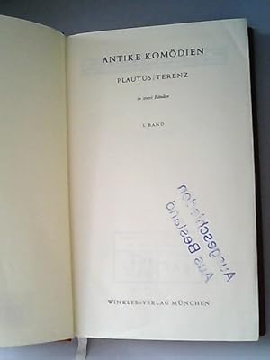 Antike Komödien in zwei Bänden. Band 1.