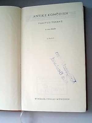 Antike Komödien in zwei Bänden. Band 2.
