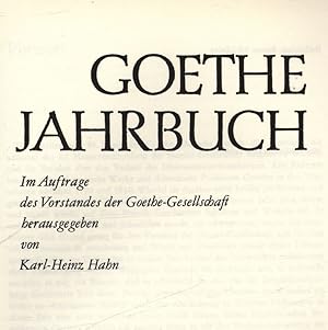 Der Augenblick ist Ewigkeit Goethes "Römische Elegien". GOETHE JAHRBUCH, EINHUNDERTUNDFÜNFTER BAND.