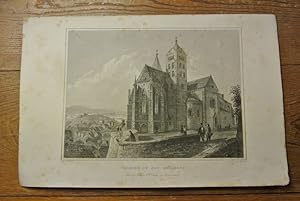 Kirche in Alt-Breisach. Stahlstich von 1847. (= Bildtafel aus: Der Rhein und die Rheinlande darge...