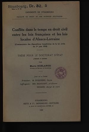 Conflits de lois dans le temps et justice dissertation