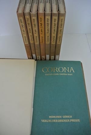 CORONA. Zweimonatsschrift. 8 Hefte a.d. Jahren 1930 - 1940 im Konvolut.