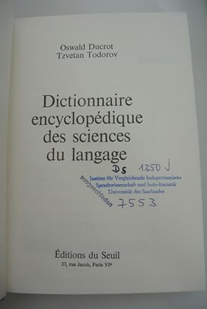 Dictionnaire Encyclopedique Des Sciences Du Langage.