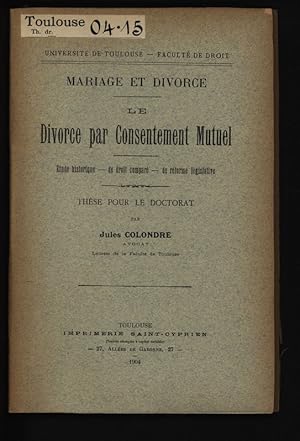 Consentement mariage depuis droit romain dissertation