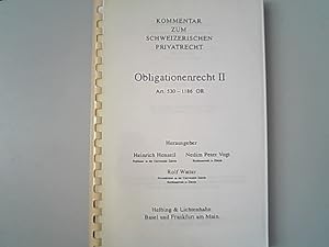 Obligationenrecht II. Art. 530-1186 OR. Kommentar zum Schweizerischen Privatrecht.