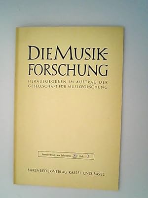 Die Musikforschung. Sonderdruck aus Jahrgang XV Heft 3. Berichte und kleine Beiträge. Punctum, su...