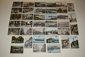 JERSEY - 34 CARTES POSTALES ANCIENNES COULEURS + 3 C.P.A. NOIR & BLANC - 1900.