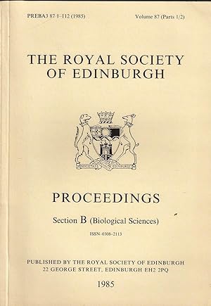 Proceedings Of The Royal Society Of Edinburgh Section B Biological Sciences