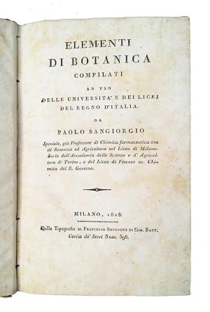 Elementi di botanica compilati ad uso delle università e dei licei del Regno d'Italia [.].