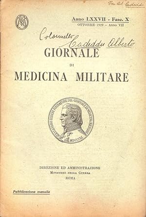 Giornale di medicina militare, Ottobre 1929