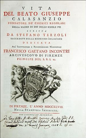 Vita del Beato Giuseppe Calasanzio fondatore de' chierici regolari della madre di Dio delle scuol...