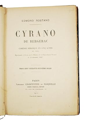 Cyrano de Bergerac. Comedie heroique en cinq actes en vers. Representee a Paris, sur le Theatre d...