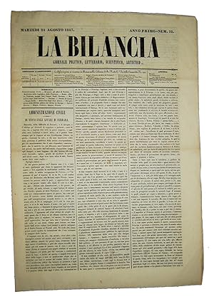 La bilancia: giornale politico, letterario, scientifico, artistico.