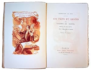 Les faits et gestes du Vicomte de Nantel, peface de Jean Hervez ; huit lithographies en camaieu d...
