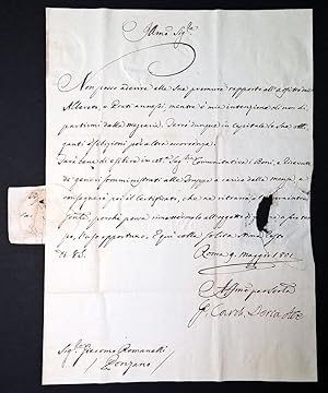 Lettera firmata e sigillata dal Cardinale Doria, Roma 1801.