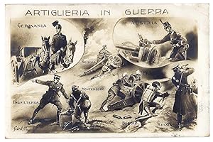 Artiglieria in guerra. Illustratori italiani: Francesco Gibelli.