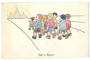 Bambini che vanno a Roma. "Tutti a Roma". Illustratori.