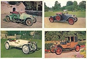 Set di 7 cartoline postali con auto d'epoca (anni 1902-1913).