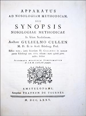 Apparatus ad nosologiam methodicam, seu Synopsis nosologiae methodicas in usum studiosorum. Editi...