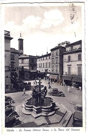 Viterbo - La Piazza Vittorio Eman. E la Torre del Comune.