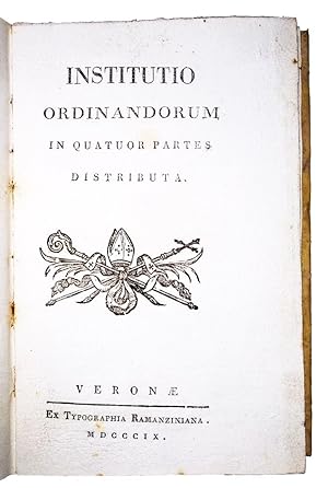 Institutio ordinandorum in quatuor partes distributa.