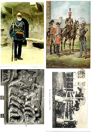 Set di 9 cartoline militari.