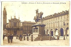 Torino - Piazza S. Carlo e Monumento a Emanuele Filiberto.