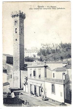 Fiesole (Firenze) - Via Marini colla veduta del campanile della Cattedrale.