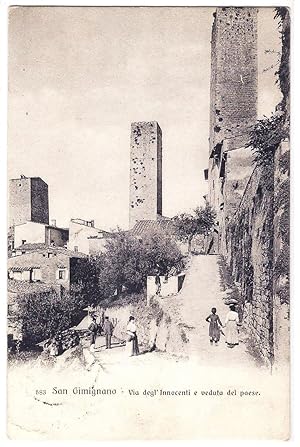 San Gimignano (Siena) - Via degl'Innocenti e veduta del paese.