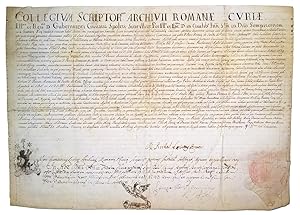 Atto notarile manoscritto - Collegium scriptorum Archivii Romanae Curiae. Ill.mo et Rev.mo Gubern...