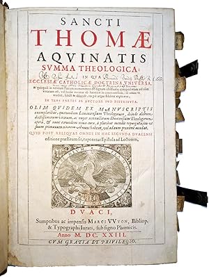 Sancti Thomae Aquinatis Summa theologica in qua Ecclesiae Catholicae doctrina vniversa, & quicqui...