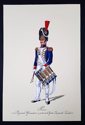 Grenadiers: Tambour - Uniformi francesi - Tempera di Tino Vescovo - 1974.