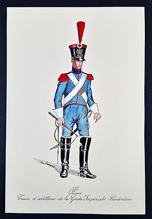 Conducteur d'artillerie - Uniformi francesi - Tempera di Tino Vescovo - 1975.