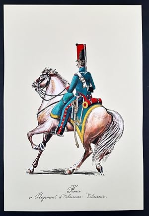 Eclaireur, 1812 - Uniformi francesi - Tempera di Tino Vescovo - 1972.