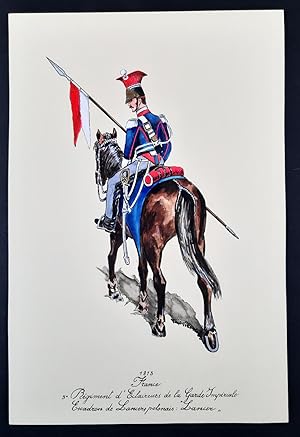 Lancer polonais, 1813 - Uniformi francesi - Tempera di Tino Vescovo - 1972.