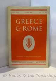 Greece and Rome. Second Series Vol. XVI, No. 1 April 1969