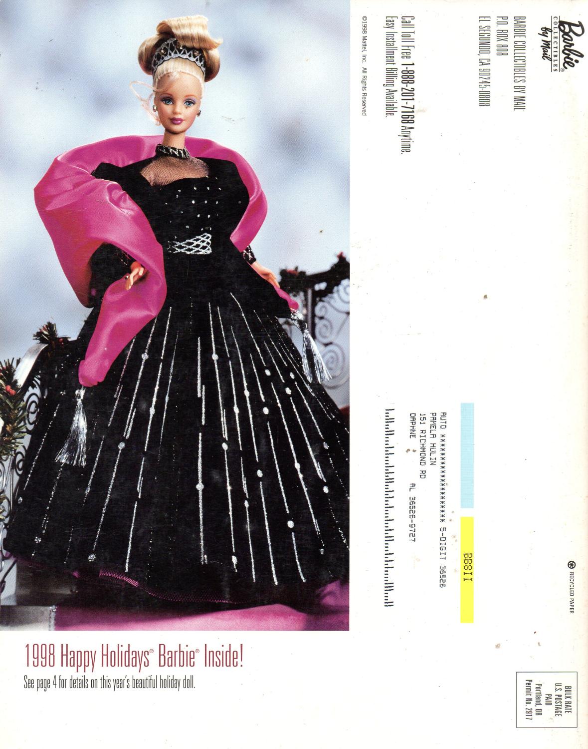 1998 christmas barbie