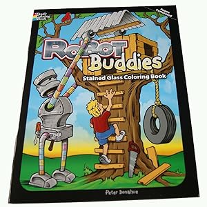 Robot Buddies Stained Glass Coloring Book