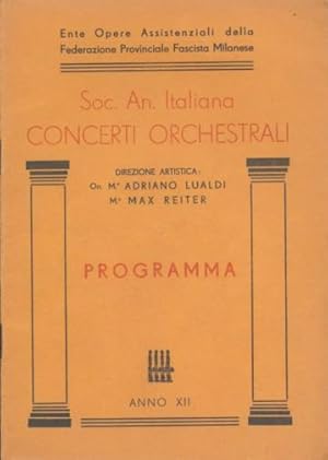 PROGRAMMA ANNO XII - SOC. AN. ITALIANA CONCERTI ORCHESTRALI