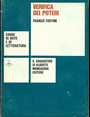 VERIFICA DEI POTERI SCRITTI DI CRITICA E DI ISTITUZIONI LETTERARIE