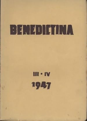 BENEDICTINA - FASCICOLI TRIMESTRALI DI STUDI BENEDETTINI - FASC. 3 E 4, ANNO 1