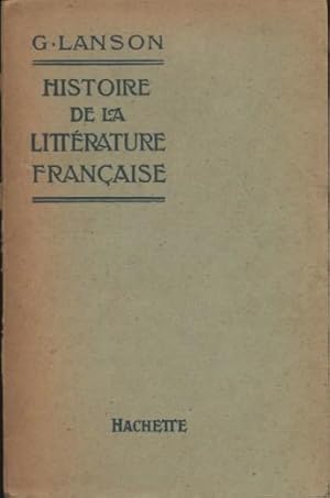 HISTOIRE DE LA LITTERATURE FRANÇAISE