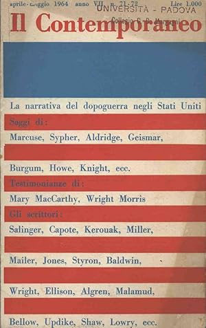 IL CONTEMPORANEO 71-72 LA NARRATIVA DEL DOPOGUERRA NEGLI STATI UNITI