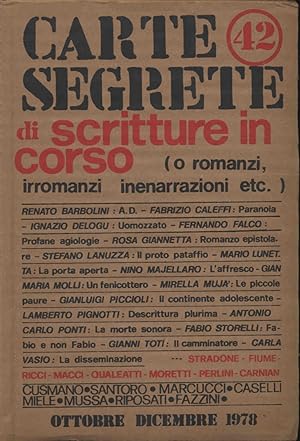 CARTE SEGRETE DI SCRITTURE IN CORSO ANNO XII OTTOBRE DICEMBRE 1978 N. 42