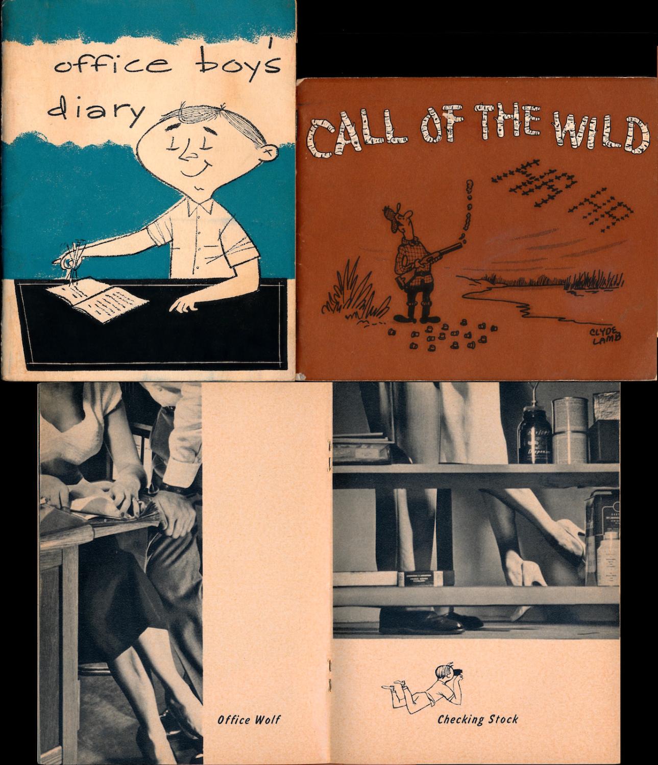 Office Boy's Diary / Call of the Wild (2 vintage pocket booklets, 1 pinup & 1 cartoon, 1957-58)