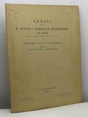 Annali della R. Scuola Normale Superiore di Pisa pubblicati a cura dei professori dell'Università...