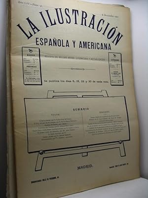 La Ilustracion Espanola y Americana. Revista de Bellas Arte, literatura y actualidades, año LIV, ...