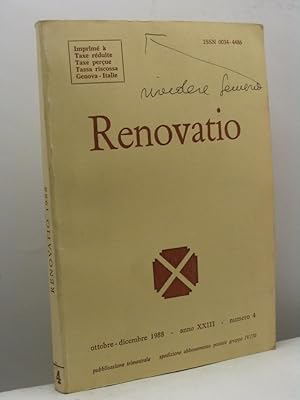 Renovatio. Rivista di teologia e cultura fondata dal Card. Giuseppe Siri, anno XXIII, n. 4, ottob...