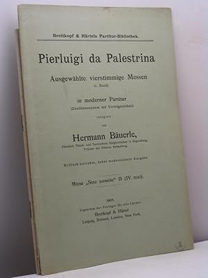 Pierluigi da Palestrina. Ausgewahlte vierstimmige Messen (1. band) in moderner partitur (zweilini...