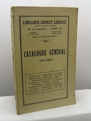 Librairie Ernest Leroux. Catalogue général (1871-1932)